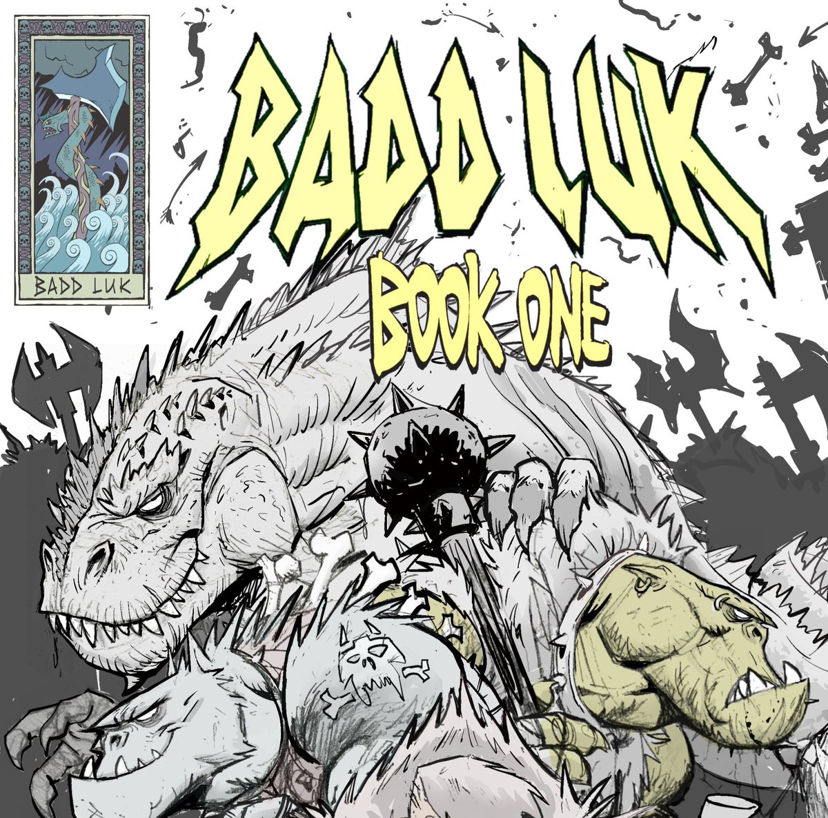 Big thanks to everyone who's got behind Badd Luk, here on twitter - You've been immense! Here's a rough mock up for the hardback version of book one. If anybodys up for 64 pages of fun, fantasy carnage, check out the link
Kickstarter.com/projects/karlr…
#fantasy #fantasyart #comics