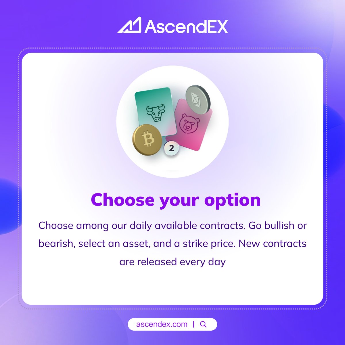 AscendEX_'s tweet photo. 🚀#AscendEX Easy option feature allows for simplified trading, making it easier for traders of all levels to participate in the options market. 

💰Start trading now and take advantage of our user-friendly platform👉https://t.co/Nb5AiJQSOB

#AscendEX #EasyOption https://t.co/ikDhk3AHJW