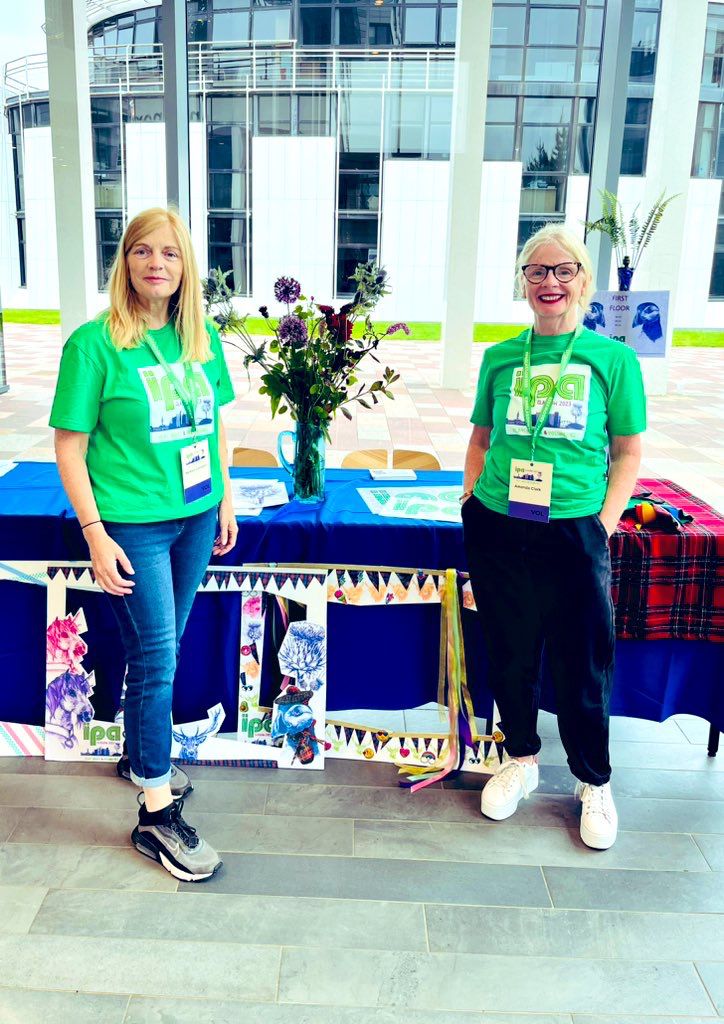 Noreen and Amanda all set to volunteer at the International Play Conference! @IPAGlasgow2023 Kicked off with children from our fine city @LorneStreetPS asking important questions in front of delegates from 50 countries- well done! #righttoplay