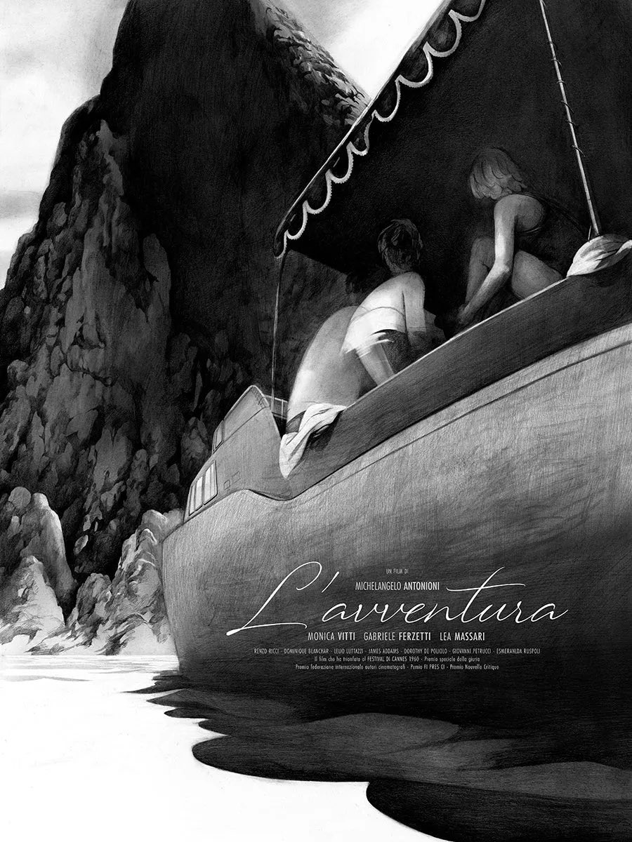 L’Avventura by Thomas Cian drops today via @BLCKDRGNPRSS. 

posterpirate.co/upcoming-relea…

#LimitedEdition #posterdrop #alternativemovieposter #amp #lavventura