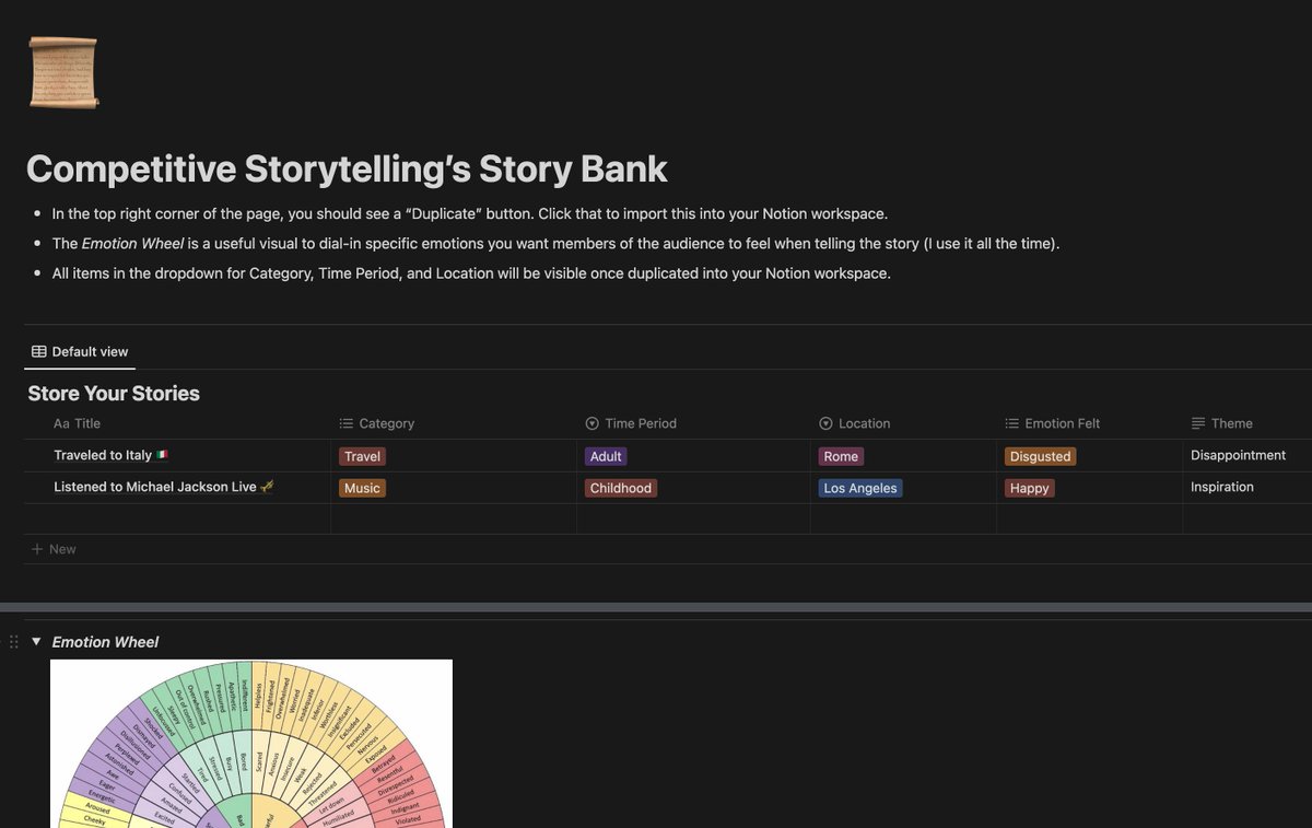 I've helped founders raise $500M+ and make their visions a reality.

All with the power of Storytelling.

So I built a Notion bank to safely store those stories before bringing them to life.

Want the template?

• Like this post
• Comment "Story"

(Must be following)