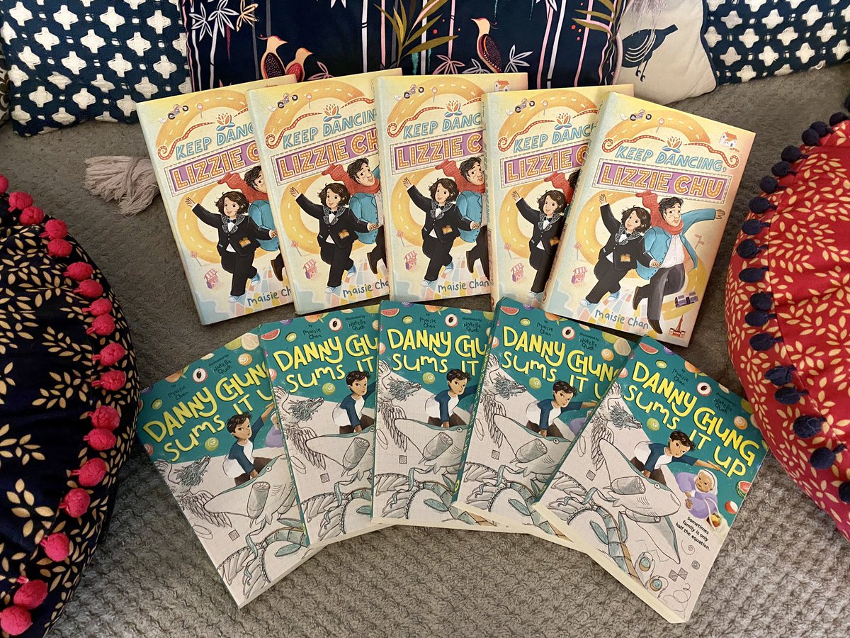 🥳GIVEAWAY! 🥳 My U.S. publishers <a href="/abramskids/">ABRAMS Kids</a> are so generous and have sent me a lot of copies of my latest titles Keep Dancing, Lizzie Chu (hardback) and Danny Chung Sums It Up (paperback) which came out in March. 

For a chance to a pair of signed books:
⭐️FOLLOW ME
⭐️ RT