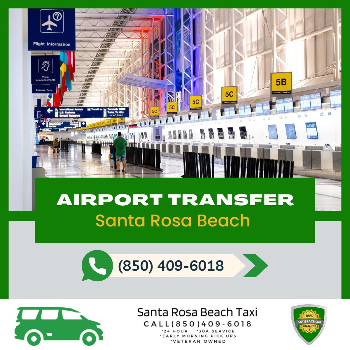 Airport Transfer Santa Rosa Beach. Call us now!