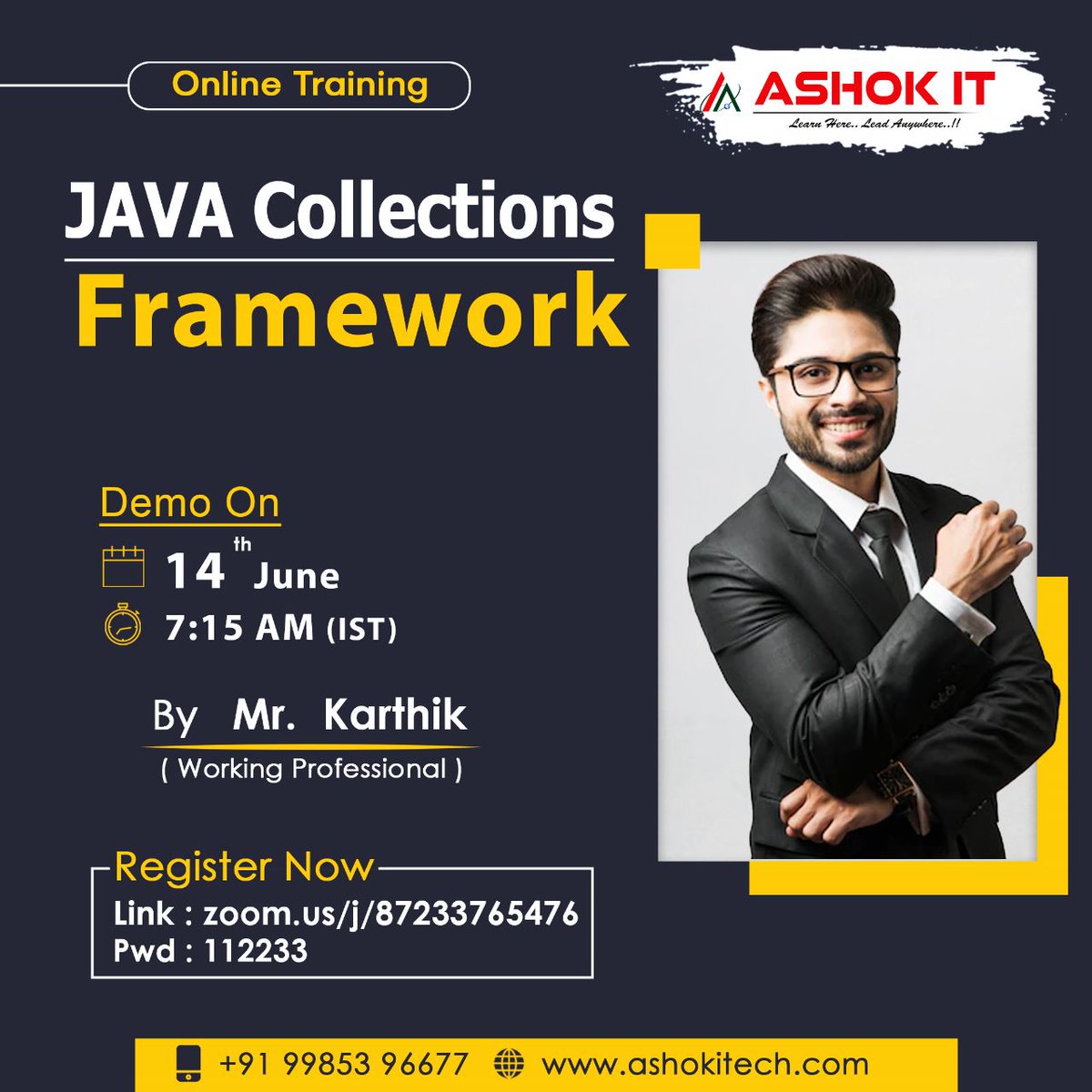 ashokitschool's tweet image. 📷 Java Collections Frameworks 📷
📷 Enroll Now : bit.ly/3noOByz
📷 Free Demo On 14th-June @ 07:15 AM IST
📷 Subscribe To Youtube Channel: bit.ly/41IHJdj
📷 Visit : ashokitech.com
CALL NOW: +919985396677
#JavaCollectionsFramework #CollectionsAPI #Java