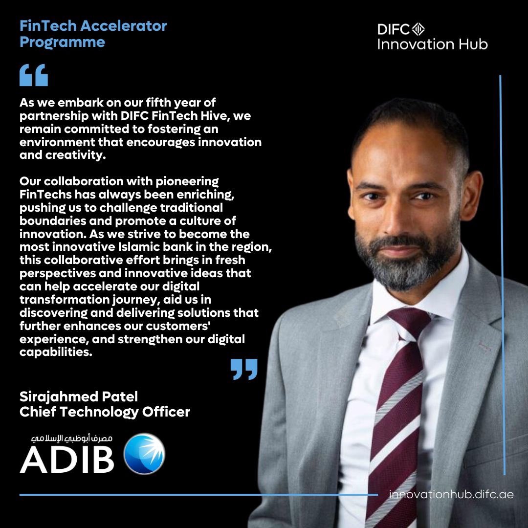 We are proud to partner with @ADIBTweets for the fifth year for our flagship programme - FinTech Accelerator Programme
