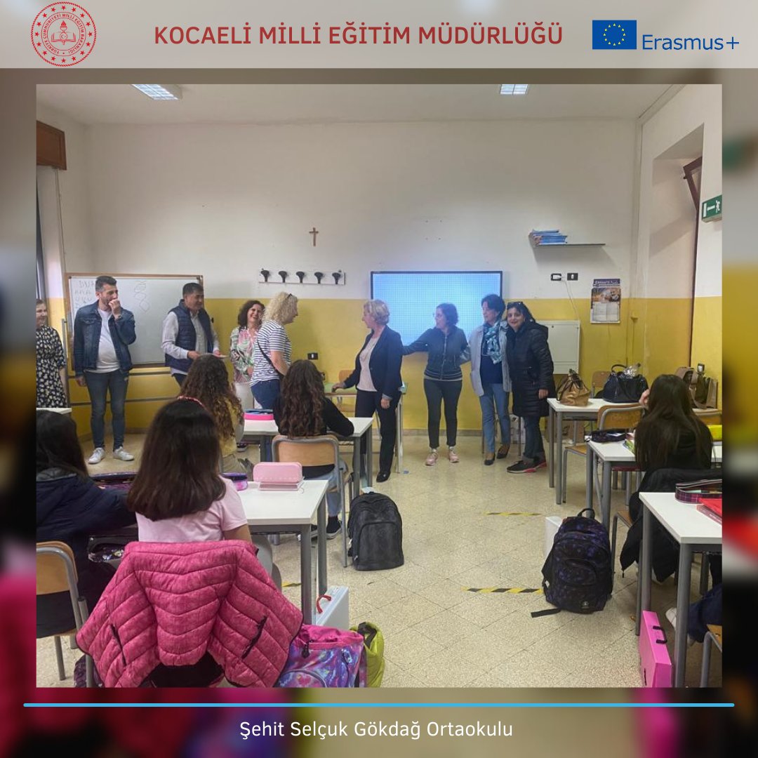 Kocaeli İl Millî Eğitim Müdürlüğü Okul Eğitimi alanında Erasmus akreditasyonu kapsamında Şehit Selçuk Gökdağ Ortaokulu öğretmenleri İtalya’nın CASTELVETRANO şehrinde bulunan "ISTITUTO COMPRENSIVO LOMBARDO RADICE PAPPLARDO” okulunda  5 günlük işbaşı öğrenme faaliyetini tamamladı.