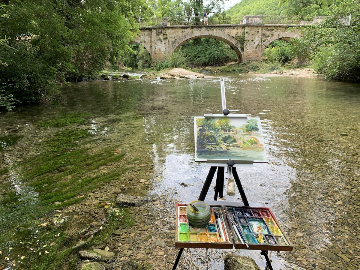Cedric_Babouche's tweet photo. Tools are just tools…they are important but not as important as the people who use them.  
A tool can be learned.  
Not singularity and hard work. 
#dordogne #watercolor #indiegame https://t.co/k6VDbW7gxz