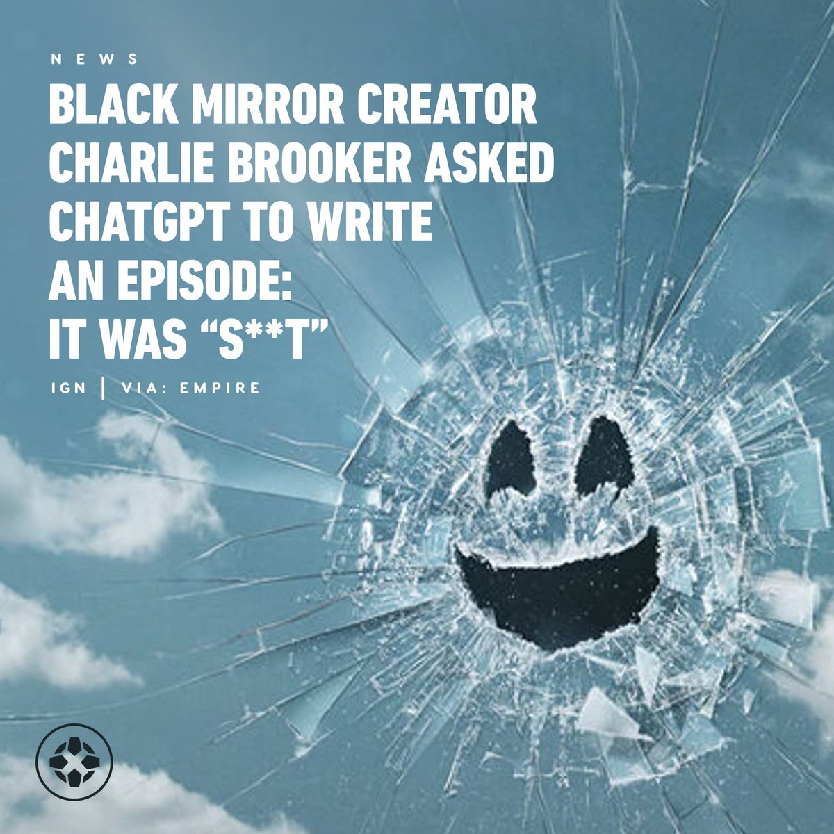 IGN's tweet photo. Charlie Brooker said in a recent interview that ChatGPT "comes up with something that, at first glance, reads plausibly, but on second glance, is shit. Because all it’s done is look up all the synopses of Black Mirror episodes, and sort of mush them together." https://t.co/4GtkWzopI3