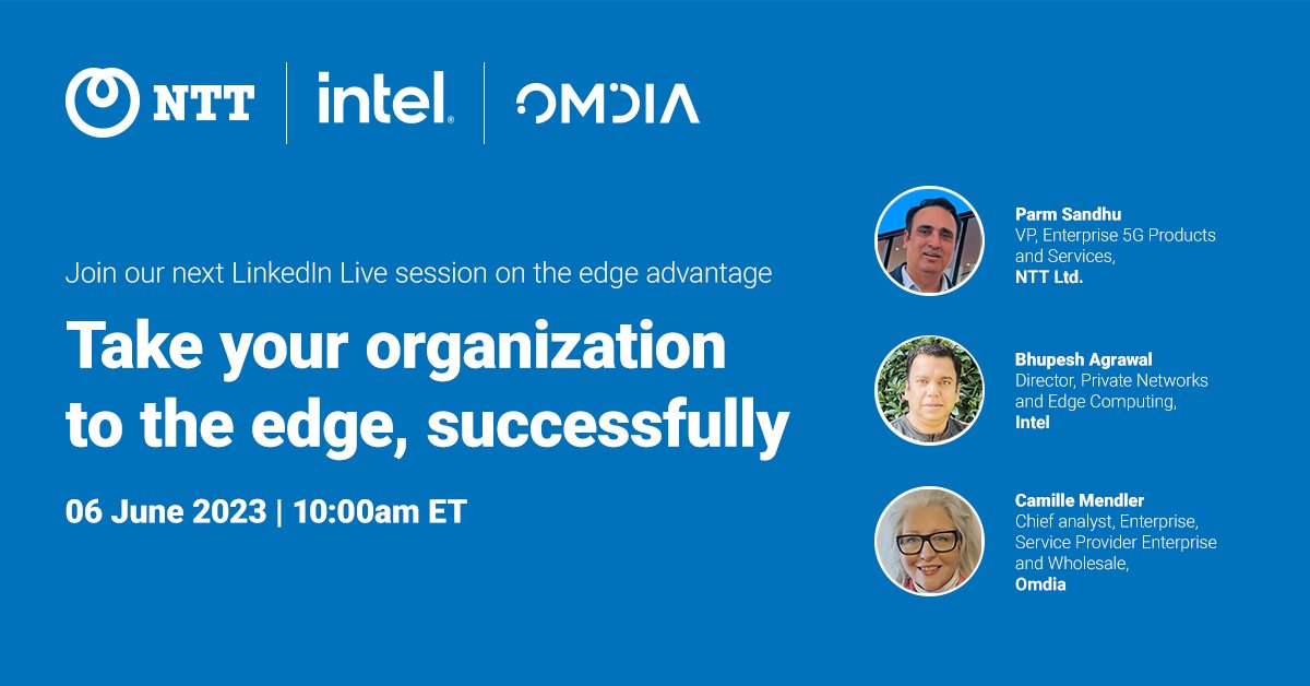 nttdata_inc's tweet photo. Have you booked your diaries yet?
Together with @Omdia and @intel, the 2023 Edge Advantage Report explores key themes to aid businesses in unlocking the full potential of the #edge.
Join us for our next LinkedIn Live session today: https://t.co/weAJEkI6T0
#EdgeReport https://t.co/re47lbTWNm