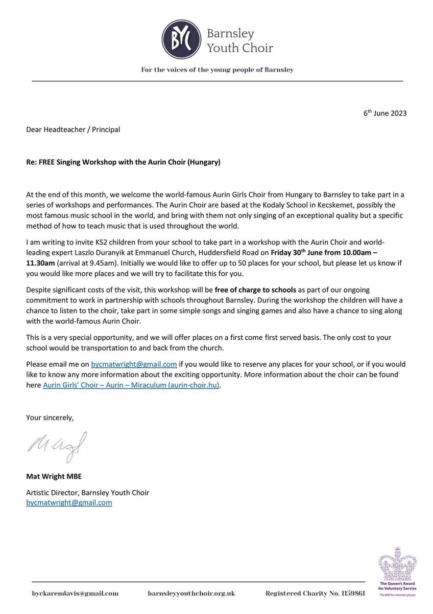 FREE SINGING WORKSHOP for Primary School KS2 Children with extraordinary Aurin Choir from the Kodaly School, Hungary youtu.be/U9FKyWqQ5OM Please RT and share with schools in Barnsley. A fabulous opportunity! youtu.be/U9FKyWqQ5OM