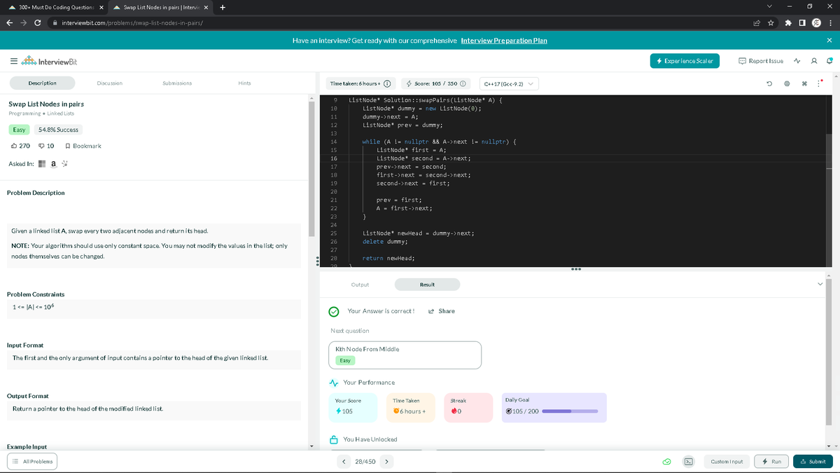 Recky_Vivek's tweet photo. Hello All, I have completed #Day037 of #365DaysofCode Challenge with
@scaler_official
Today I solved the question- Swap List Nodes in pairs discord community link: https://t.co/CNCCADIJ8S #scalerdiscord #codewithscaler https://t.co/Ms98oCMDFV
