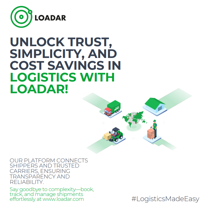 Boost your logistics operations with Loadar, the ultimate transport management solution. 
Streamline processes, save time, and maximize profitability. Join the logistics revolution today! #Loadar #TransportManagement #Efficiency #Productivity #CostSavings