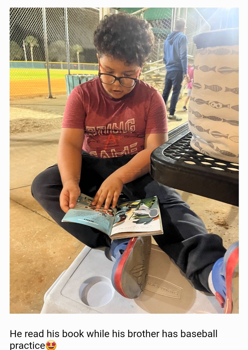 "He sat and read to me while I also got to watch his brother play baseball! So proud of them both and grateful for this program!" I love getting messages like this from the families I work with📚🥰! #TBIC  <a href="/SuncoastCGLR/">Suncoast GL Reading</a> <a href="/ThePattersonFdn/">The Patterson Foundation</a>
