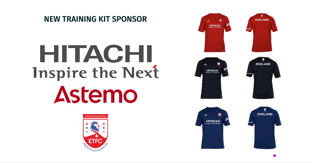 We are thrilled to welcome @hitachiastemo  to our Transplant Football family as our #Official Training Kit Sponsor for 2023/24.
A perfect partnership to #inspirethenext Generation...
#England #TransplantFootball