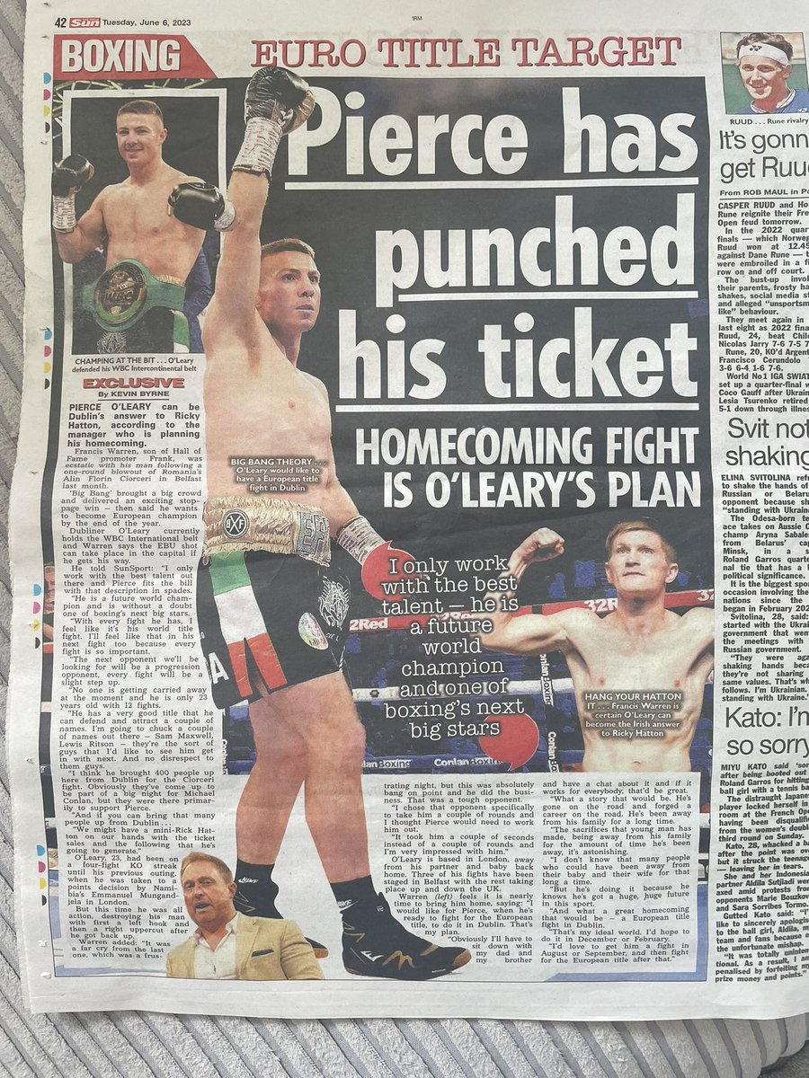 Let’s start planning 🤝 Dublin hold tight 😎 @FrancisWarren @FrankWarren @Queensberry @TheSun