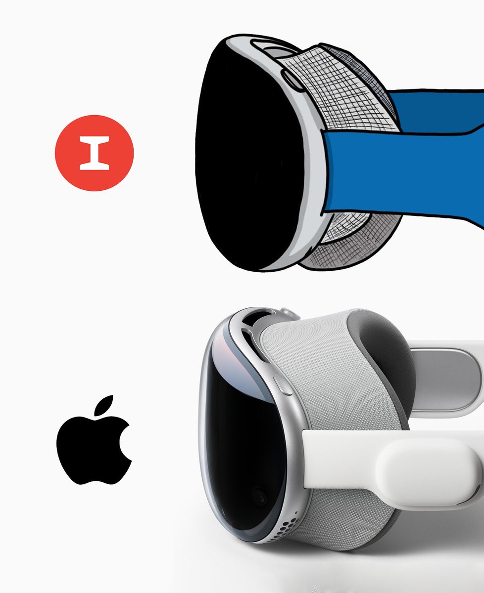 Heaney555's tweet photo. For all the mockery it got, @theinformation's Apple prototype drawing really wasn't far off - for the visor at least. https://t.co/gRrCJEwYsW
