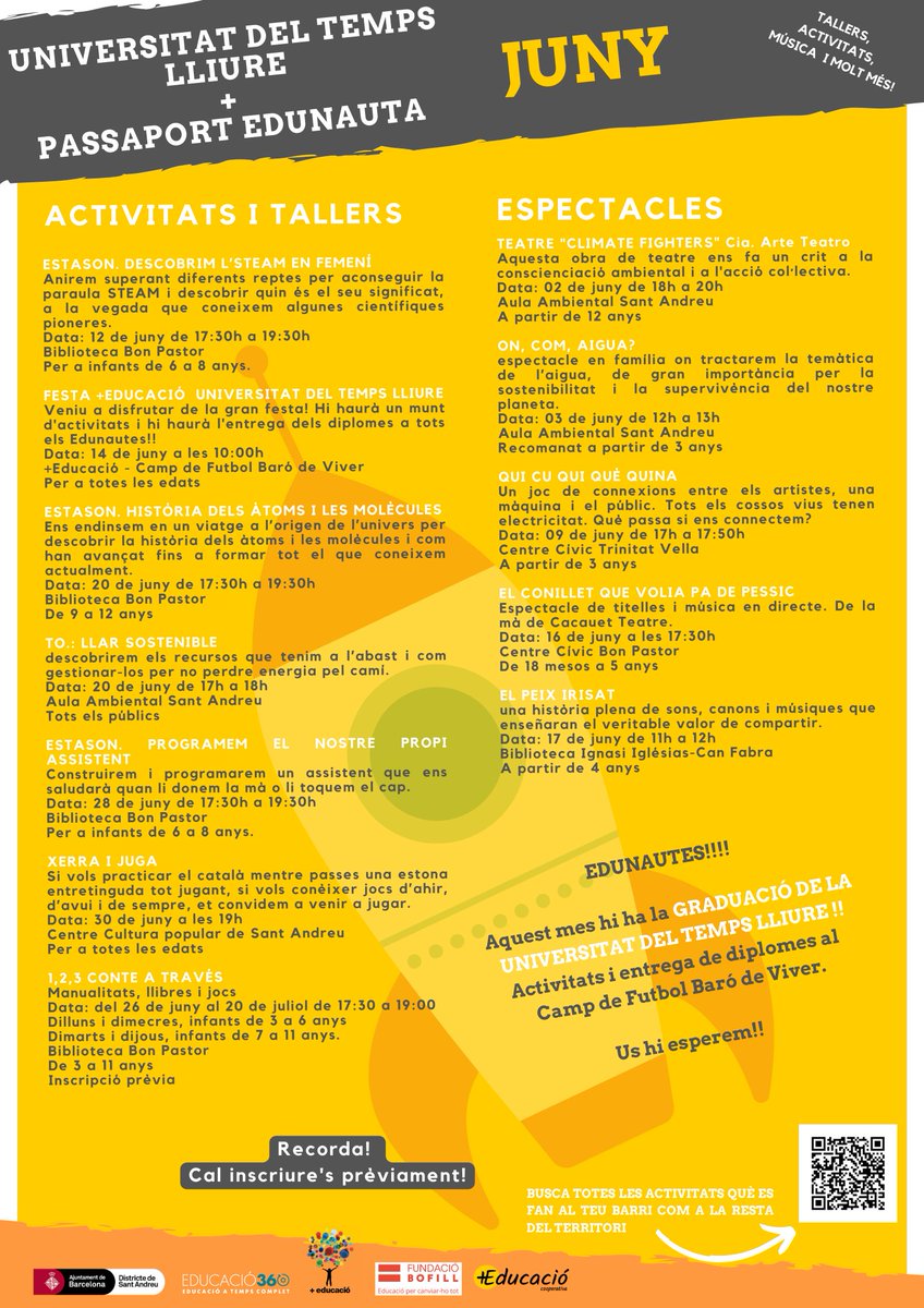 Ja tenim aquí el cartell de juny de l'#UTLL i #passaportedunauta <a href="/mesEduCoop/">+Educació Cooperativa</a> <a href="/MesEducacioSA/">Més educació</a>