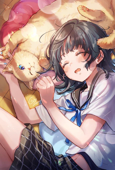    #創作 #猫と女の子