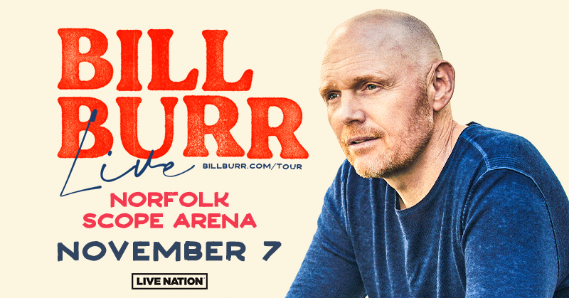 FoxSports1310's tweet photo. JUST ANNOUNCED: @BillBurr Live comes to #NorfolkScopeArena @SevenVenues on 11/7! Tickets on sale Friday at 10AM here: https://t.co/SHQlU6GCfM https://t.co/J4xFCUem3I