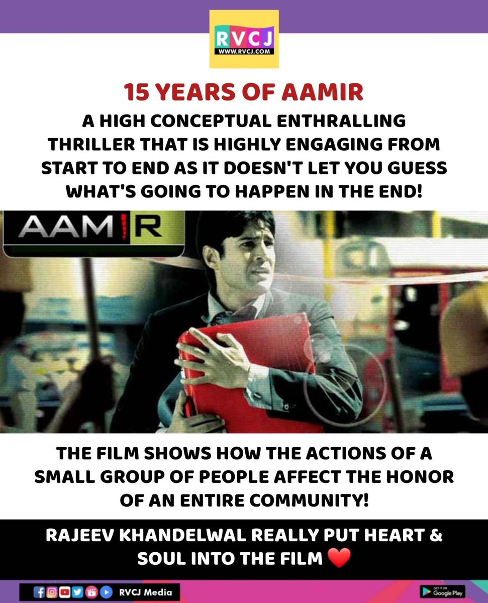 15 years of Aamir!
#aamir #rajeevkhandelwal #rajkumargupta #bollywood #rvcjmovies @RK1610IsMe