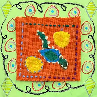 Mrs. Hackenberg's 4th grade art students completed their Abstract Embroidery projects and they turned out pretty cool.