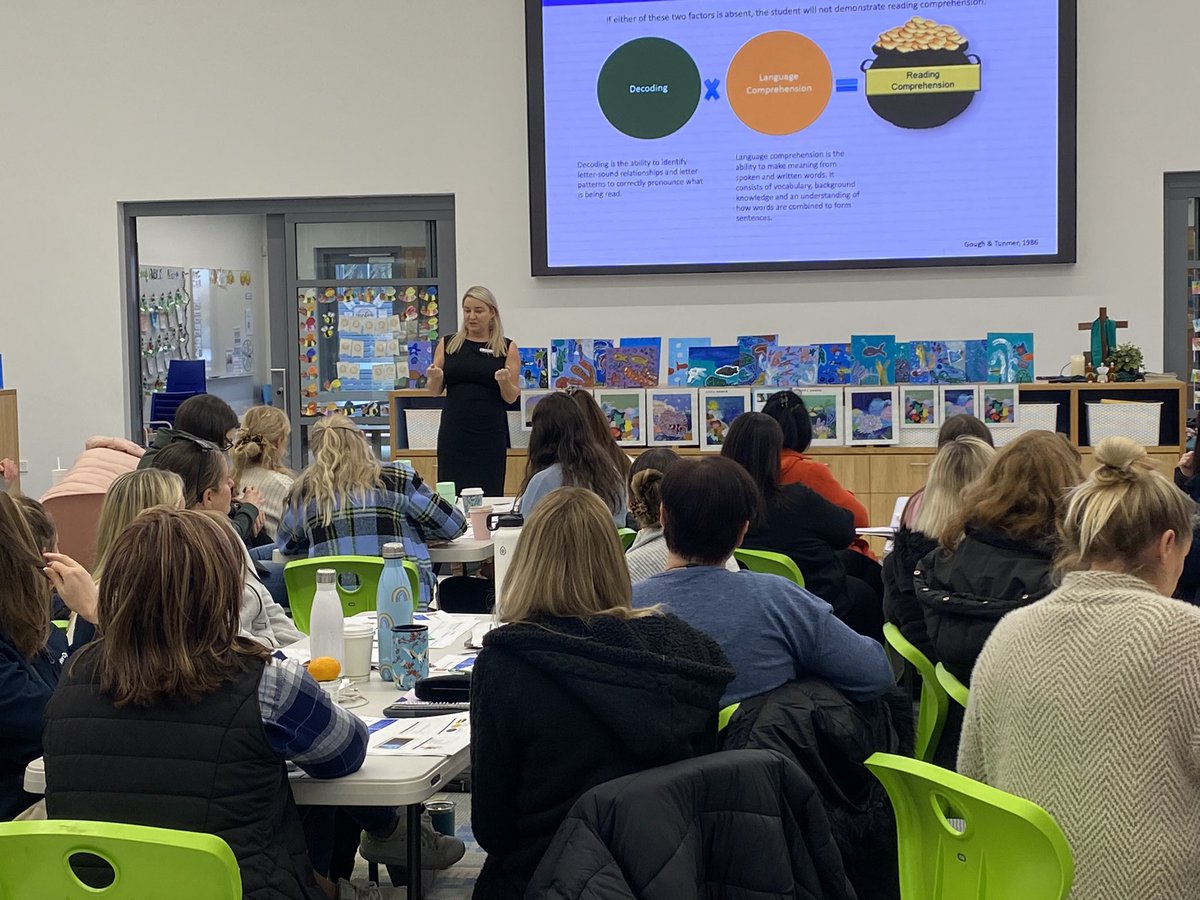 RenaeZelich's tweet photo. The staff at Mater Christi were involved in an engaging and thought provoking Professional Learning day around an evidence based approach to Reading instruction. Thank you Sophie Hawke. Let the journey continue…. https://t.co/mCHKLq89Ms