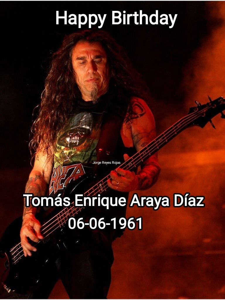 He didn't take the evil metal posture. To my the best frontman ever. Intense, funny, shooting, scary.. Happy Birthday to the voice of my favorite metal band 'Tom Araya'.