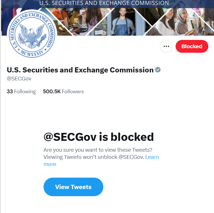 Let's start a new trend

I call on all the crypto community to unite and massively block the @SecGov twitter account

Let's write history together

#BlockSecGov