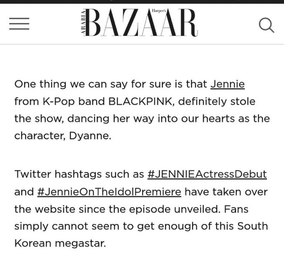 JENNIE CHARTS on Twitter "HarpersBazaar One thing we can say for sure
