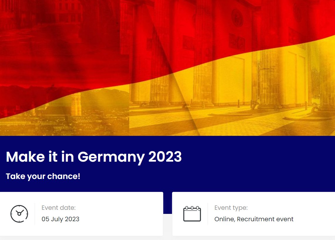 🗓 El 5 de julio tendrá lugar el próximo #EuropeaJobDay dedicado a Alemania.  Los EJDs son ferias de empleo online organizadas por el portal de movilidad EURES  y orientadas a países, sectores profesionales o modalidades concretas de empleo.  
📍t.ly/fT0o