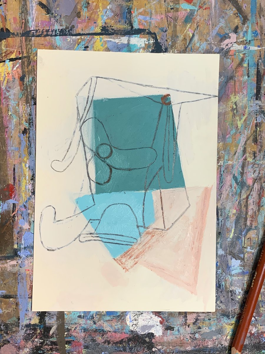 sarahjhoskins's tweet photo. Studio now. Acrylic, gouache, carbon transfer, conté pencil, and pencil on A5 paper.
-
#worksonpaper #studiotoday #rightnow #stillwet #abstractpainting #abstractart #painting #paintingonpaper #face #contemporarypainting https://t.co/luxPwzqT3O