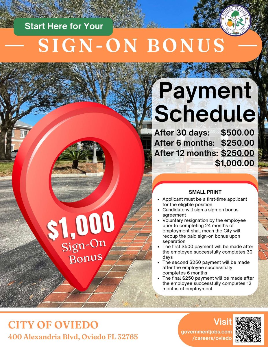 City of Oviedo on Twitter "The City of Oviedo is Hiring! Benefits