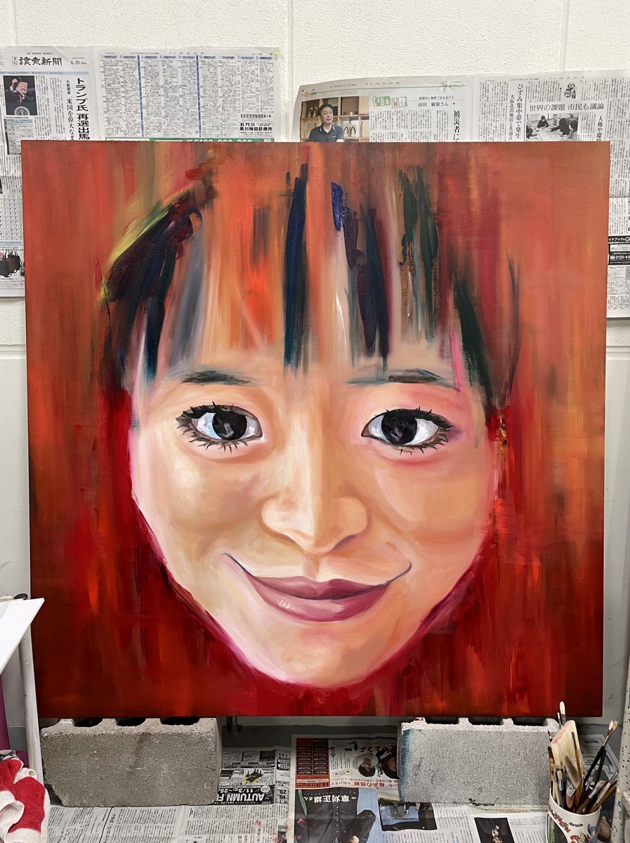 L4lV19x's tweet photo. 3年生展に向けて…

誰でも仕事や学校、付き合わなければならない関係があるはず、

人間関係を表した作品です🤝
"うわべ☆"

#2023年
#絵
#美大生
#大学3年
#美術 #芸術 #絵画 
#絵描きさんと繋がりたい　
#art #oilpainting #アナログ絵 #油絵 https://t.co/POzdYqEVT1