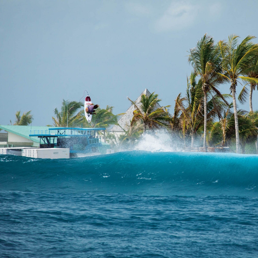 William Aliotti, full breach in the Maldives. Photo by Luke Patterson.