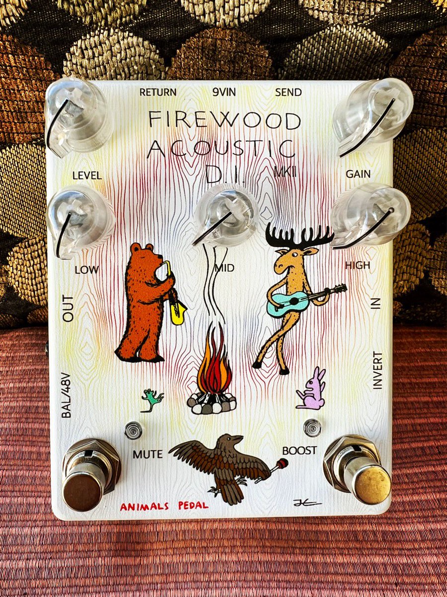 animalspedalusa's tweet photo. Still loving the art on the Firewood Acoustic DI. And love having the “boost” function for a solo! #animalspedal #acousticDI #directbox #preamp https://t.co/wwtuPxdazJ