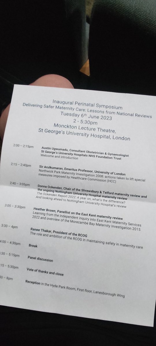 Looking forward to this afternoon's symposium @StGeorgesTrust #maternitysafety