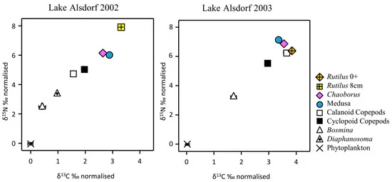 Trophic Positions of Polyp and Medusa Stages of the Freshwater Jellyfish Craspedacusta sowerbii Based on Stable Isotope Analysis mdpi.com/2326488 #mdpibiology via @Biology_MDPI @LMU_Muenchen @UniKonstanz 

freshwater #jellyfish; Craspedacusta; polyp; medusa; Hydra; fish