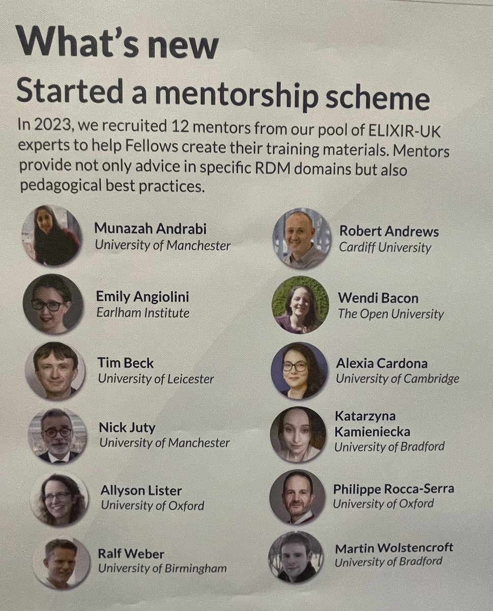 SusannaASansone's tweet image. #ELIXIR23 also discover our @ElixirNodeUk #DASHfellowship with fellows &amp;amp; mentors (incl @UniofOxford @Phil_at_OeRC for #FAIRcookbook &amp;amp; @allysonlister for #FAIRsharing) to embed #ResearchDataManagement know-how into UK universities &amp;amp; institutes ➡️ elixiruknode.org/activities/eli…