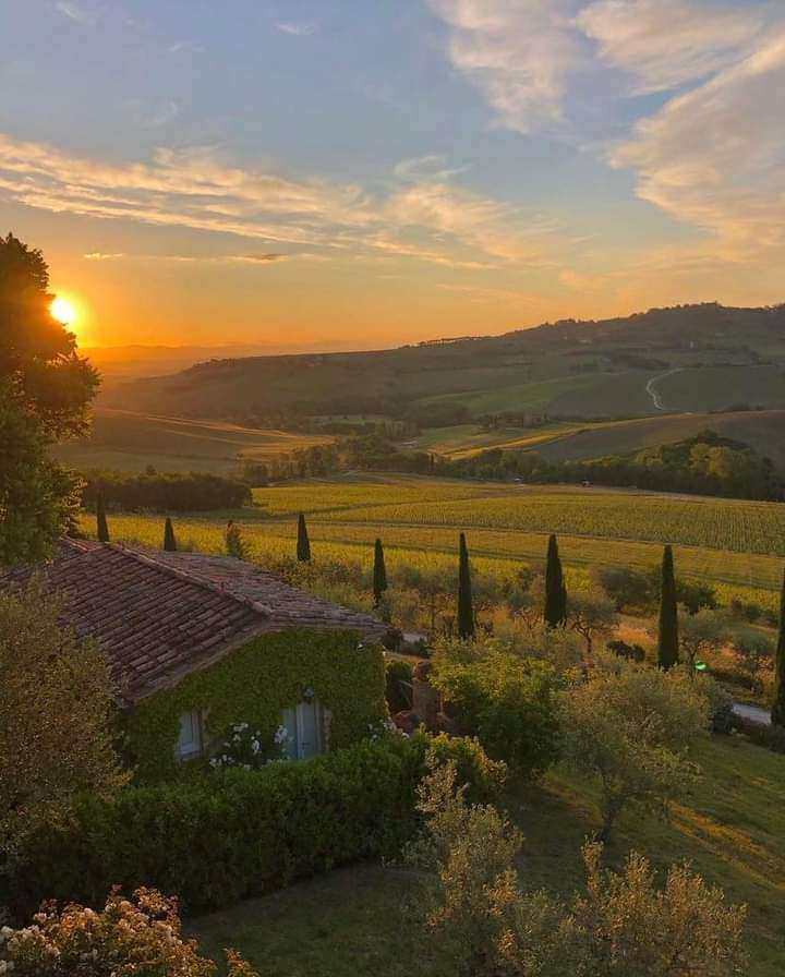 countryside sunset.