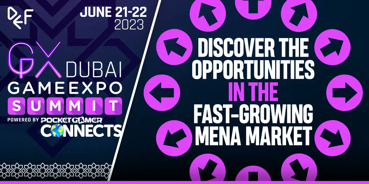 The MENA market is the fastest growing games market in the world, with plenty of opportunities 👀

Discover how you can expand your business at the Dubai #GameExpoSummit!

🗓 June 21-22

🎫 bit.ly/3Bg95Nn

@DubaiDET @DxbEsportsFest

#DEF #GameExpo
