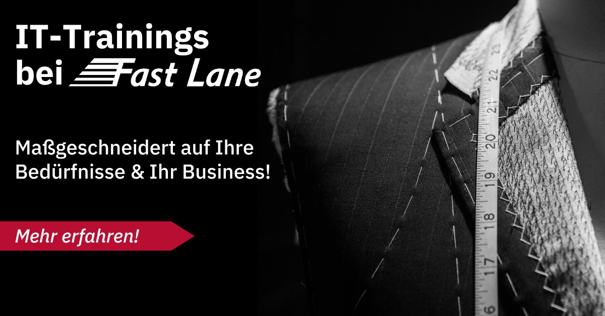 FastLaneGermany's tweet image. Sie benötigen auf Ihr Business maßgeschneiderte Trainings? Dann sind Sie bei uns genau richtig! Wir bieten zahlreiche Kurse an, welche auf Ihre individuellen Anforderungen angepasst werden können. Mehr erfahren: ow.ly/ZOqP50OGBiB

 #FastLane #ITTraining #customizedtraining