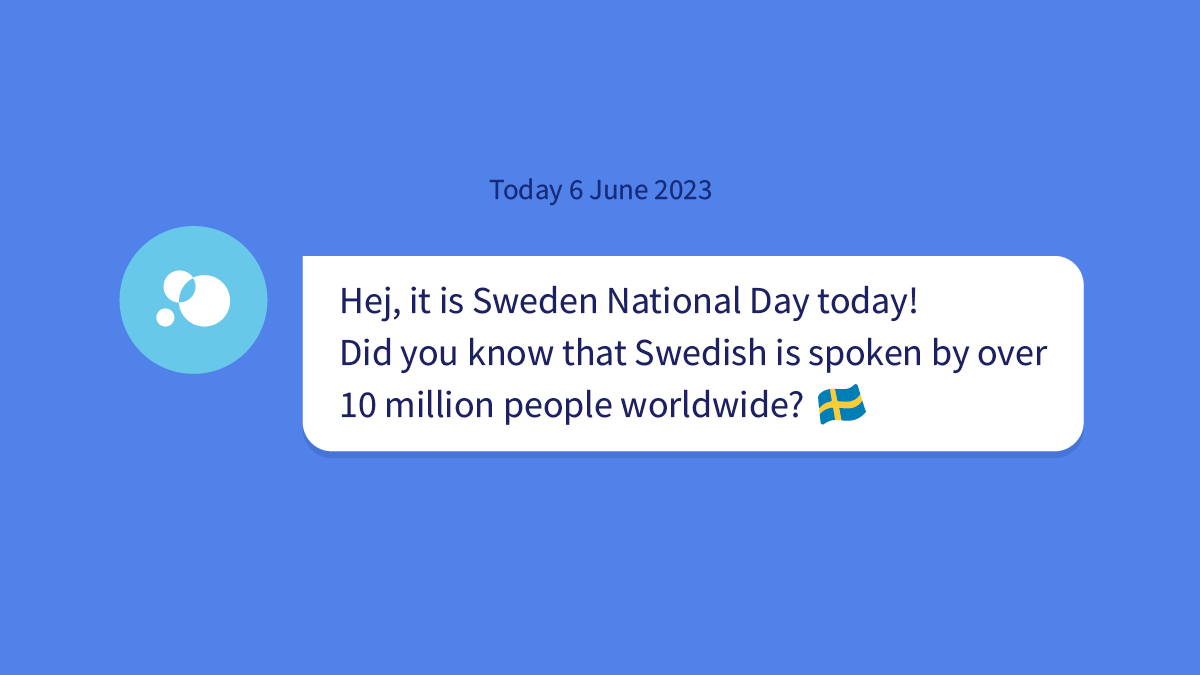 Happy #NationalDayofSweden! Did you know that Swedish is the official language of Sweden and one of the most widely spoken languages in the Nordic region? Today, let's celebrate the beauty of the Swedish language. Have you ever tried learning Swedish?