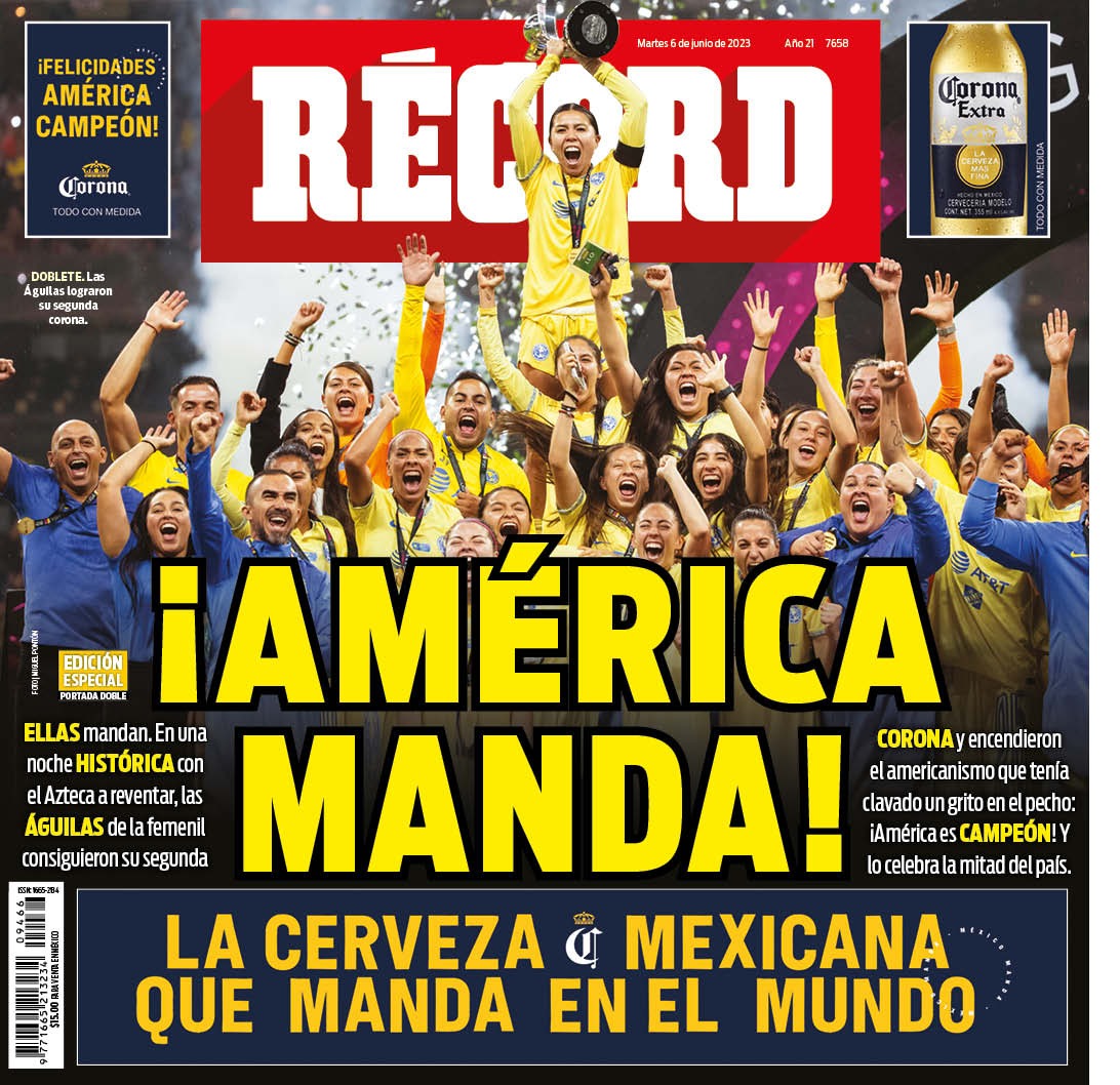 🌞 ¡Buen día, amigos de RÉCORD! 🌞 #HoyEnTuRÉCORD 🗞 💥Las Águilas conquistaron su segundo título de Liga ganando todos los partidos de Liguilla, algo inédito hasta en la varonil⚽️🦅 👑🔥¡América Manda!🔥👑 bit.ly/3oRST20