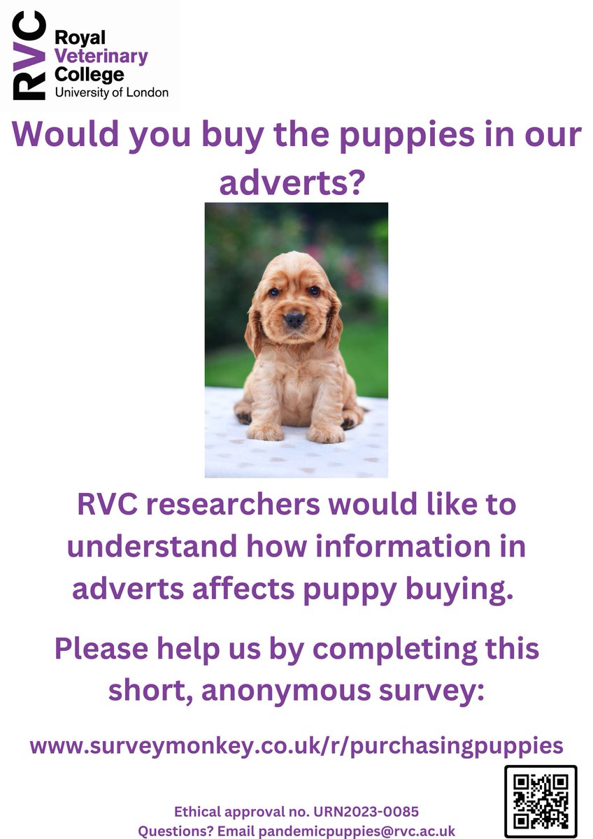 Our friends at <a href="/RoyalVetCollege/">Royal Veterinary College (RVC)</a> are researching puppy buying and they're looking for people to fill in their short survey.

If you're over 18, live in the UK, and want to take part, follow this link: surveymonkey.co.uk/r/purchasingpu…