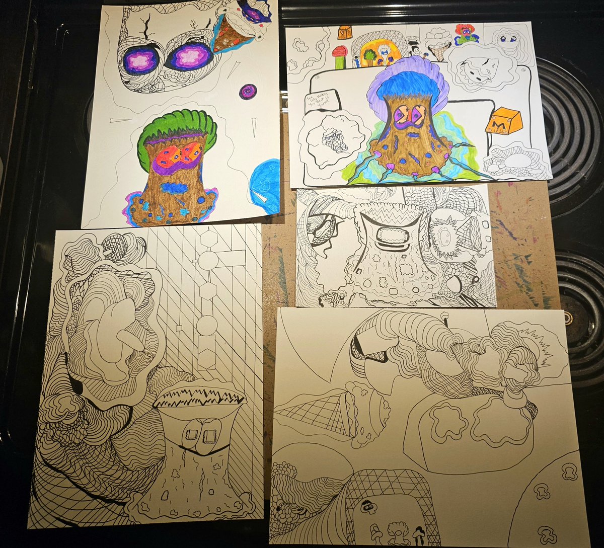 All of my wip's except one pictured. Have a great day everyone!!