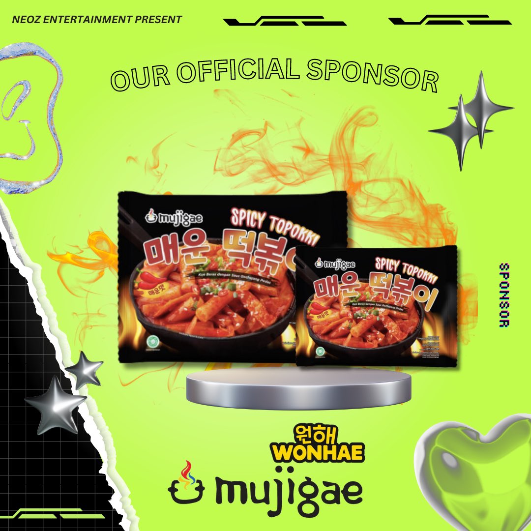neoz_ent's tweet photo. ✨ Our Next Official Sponsor ✨

Special  Topokki from 
@mujigaefoodsid 

Each person will get 1 product of topokki 🫕

Lagi party tiba-tiba pengen ngemil ? tenang kalian bakal dapet topokki dari mujigae loh! 😍 https://t.co/lEW3PHFb2D