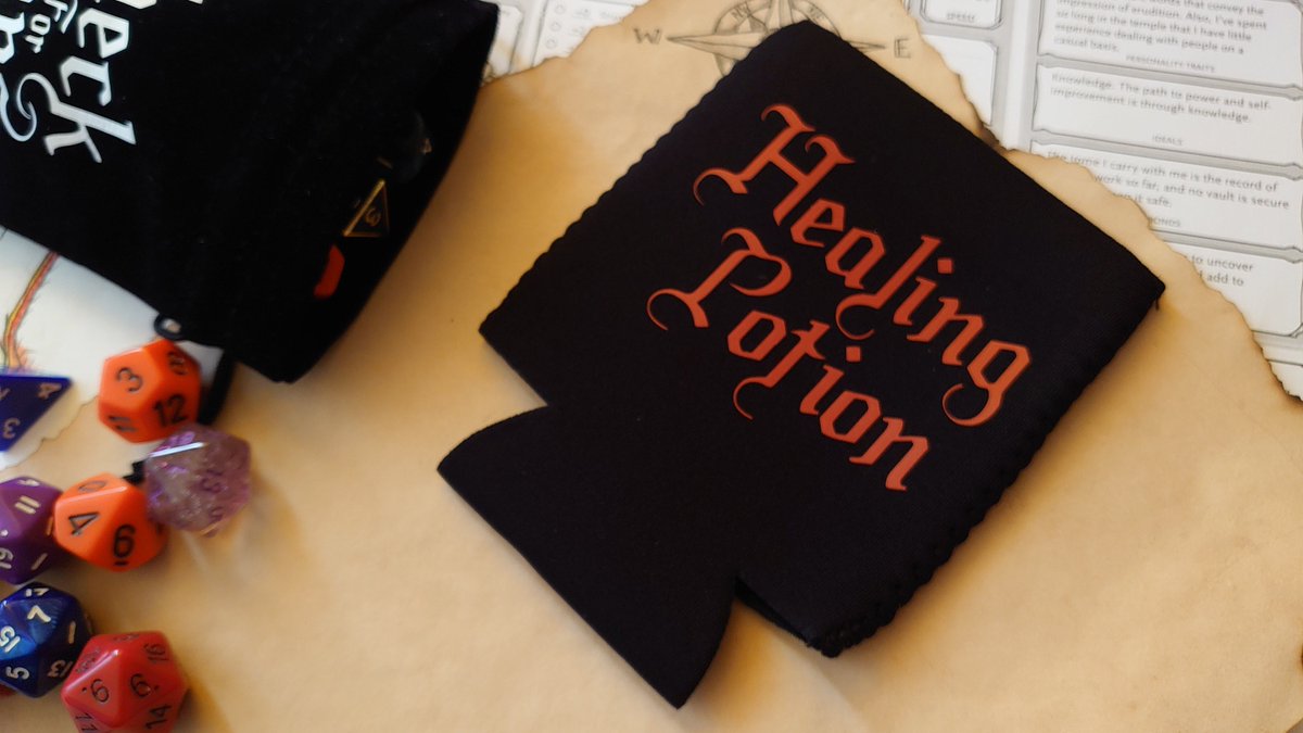 checkingfortrap's tweet photo. Introducing our Healing Potion 2 D4 + 2 Stubby Holder! Keep your beverage cold with this durable can cooler. Perfect for D&amp;D and Critical Role fans. Get yours now and level up your drink game! #HealingPotion #StubbyHolder #DnD #CriticalRole https://t.co/glP7rLE11i