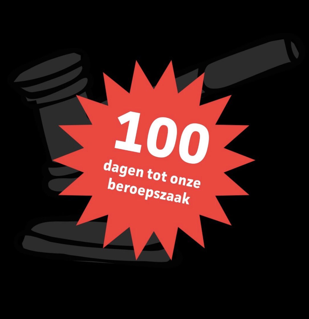 Onze @Klimaatzaak beroepsprocedure start net na de zomer. Nog 100 dagen dus maar we zijn er nog niet…we hebben nog 100.000€ nodig voor de laatste etappe. Wil je ons steunen? Dan kan op klimaatzaak.eu. #fixmyclimate