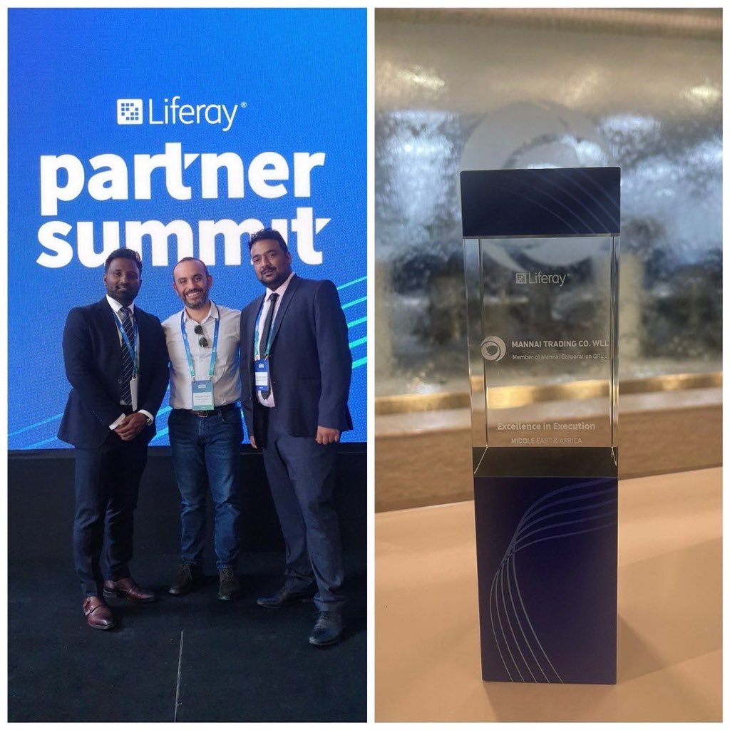 InfotechMannai's tweet image. #𝗘𝘅𝗰𝗲𝗹𝗹𝗲𝗻𝗰𝗲𝗔𝘄𝗮𝗿𝗱

Proud to announce that Mannai InfoTech achieved the &apos;Excellence in Execution&apos; award for Middle East and Africa region at Liferay Partner Summit 2023 in Porto, Portugal. 🏆 

#MannaiLiferay #LiferayPartner #Liferay #Doha #Qatar #Qatar2030Vision