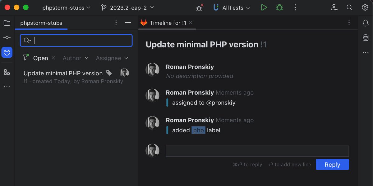 PhpStorm 2023.2 EAP #2 is now available 🌞

In this build you’ll find support for @GitLab Merge Requests.

blog.jetbrains.com/phpstorm/2023/…